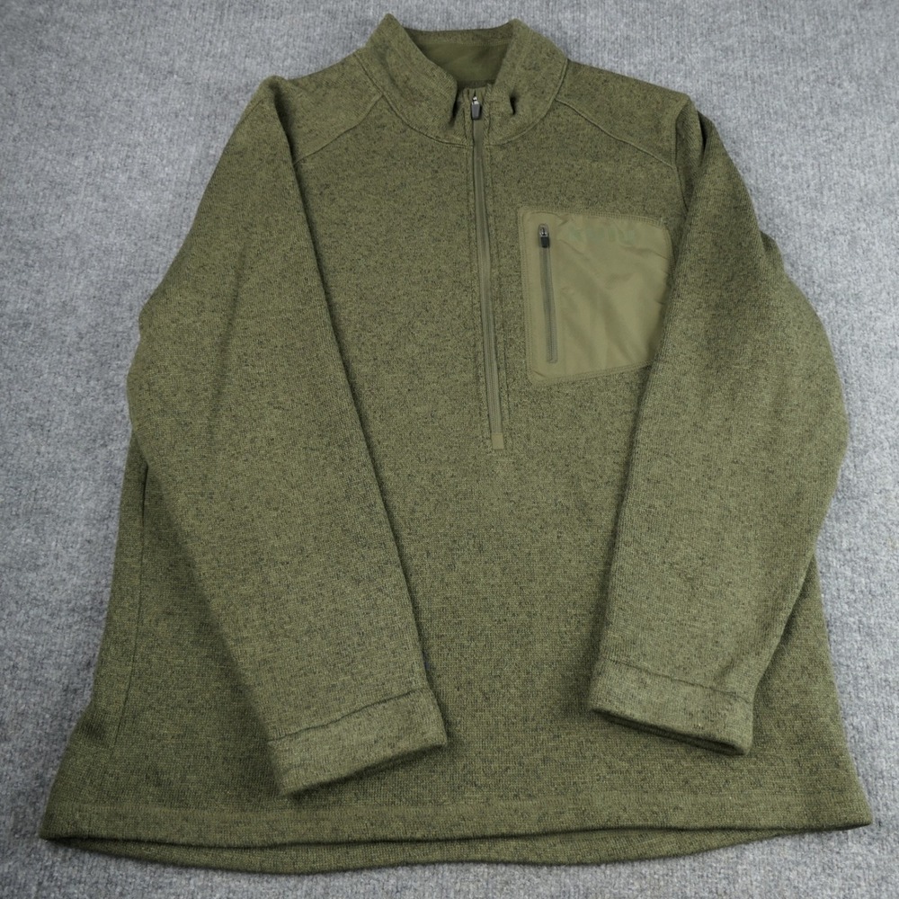 KUIU Base Camp Sweater Fleece Mens XXL Olive Green Half Zip Hunting Pullover